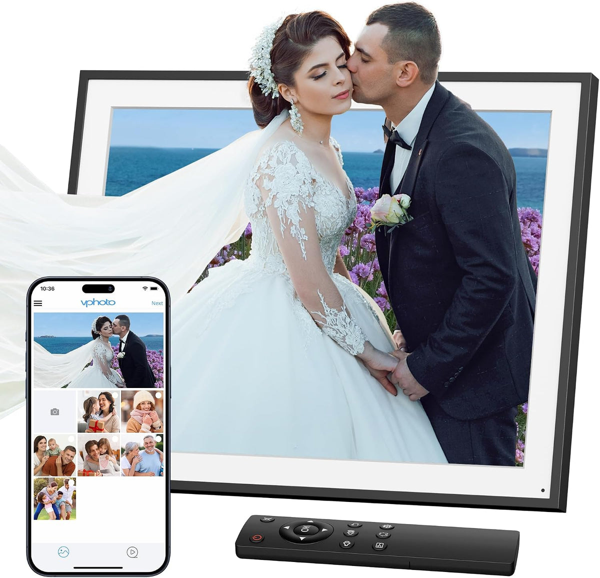 Wi-Fi Digital Picture Frame with Touch Screen