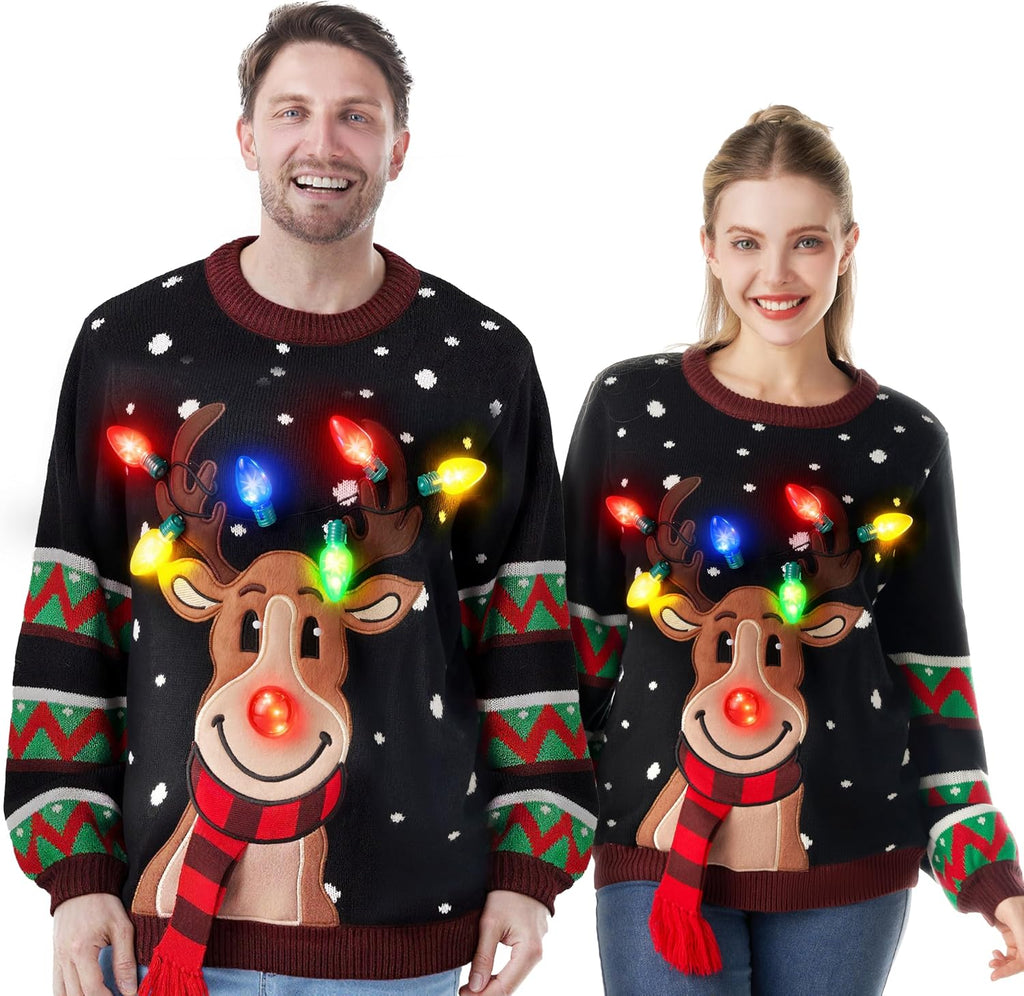 Light-Up Ugly Christmas Sweater for Adults