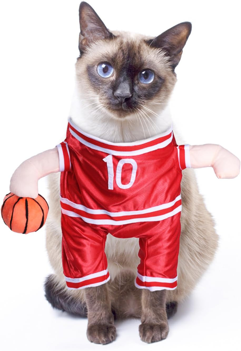 Dog Basketball Player Costume - Pet Halloween Costume Adjustable Funny Dress up Sports Outfit Cosplay Clothes for Small Medium Dog (Red Basketball, Small)