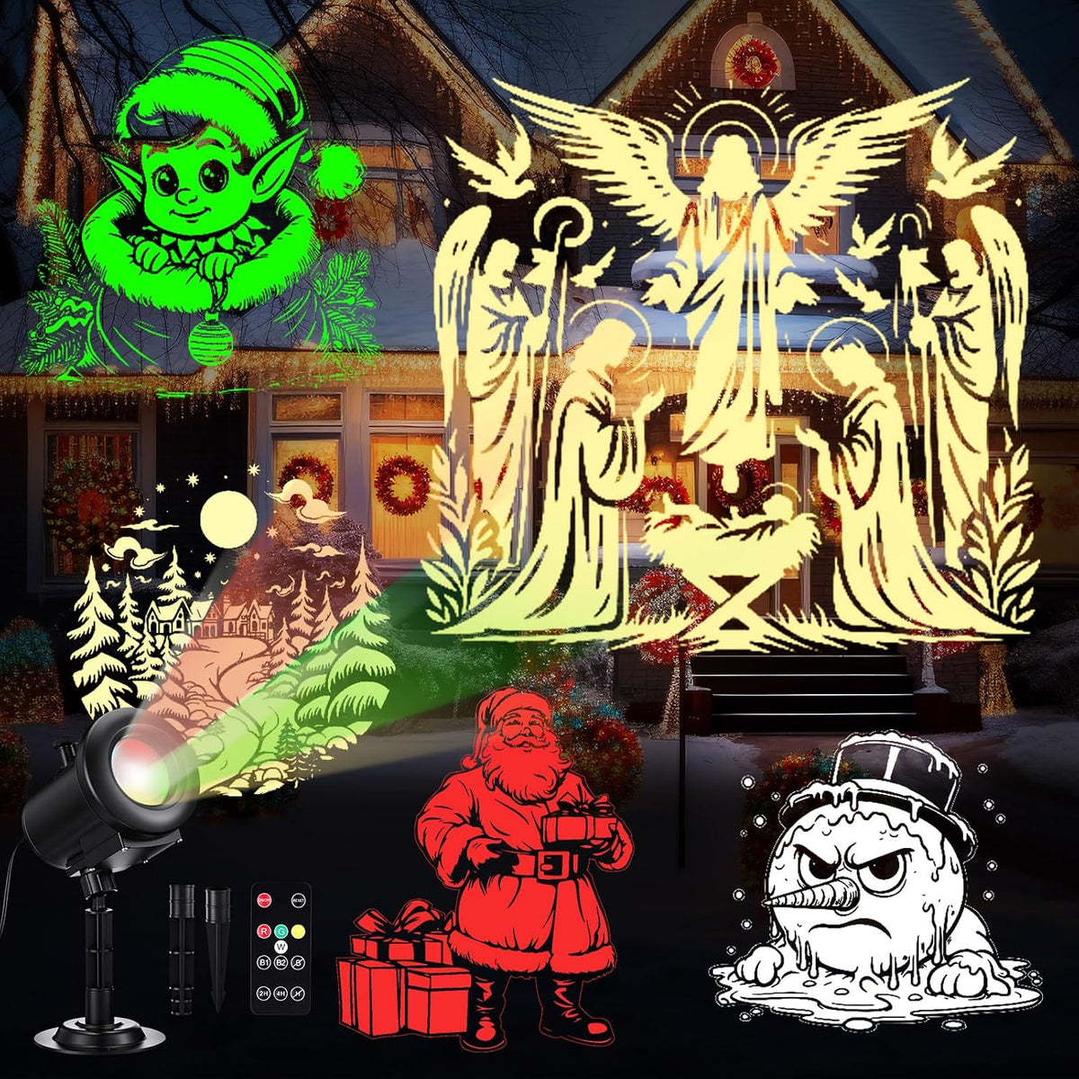 Christmas Halloween Projector Lights 3D Dynamic