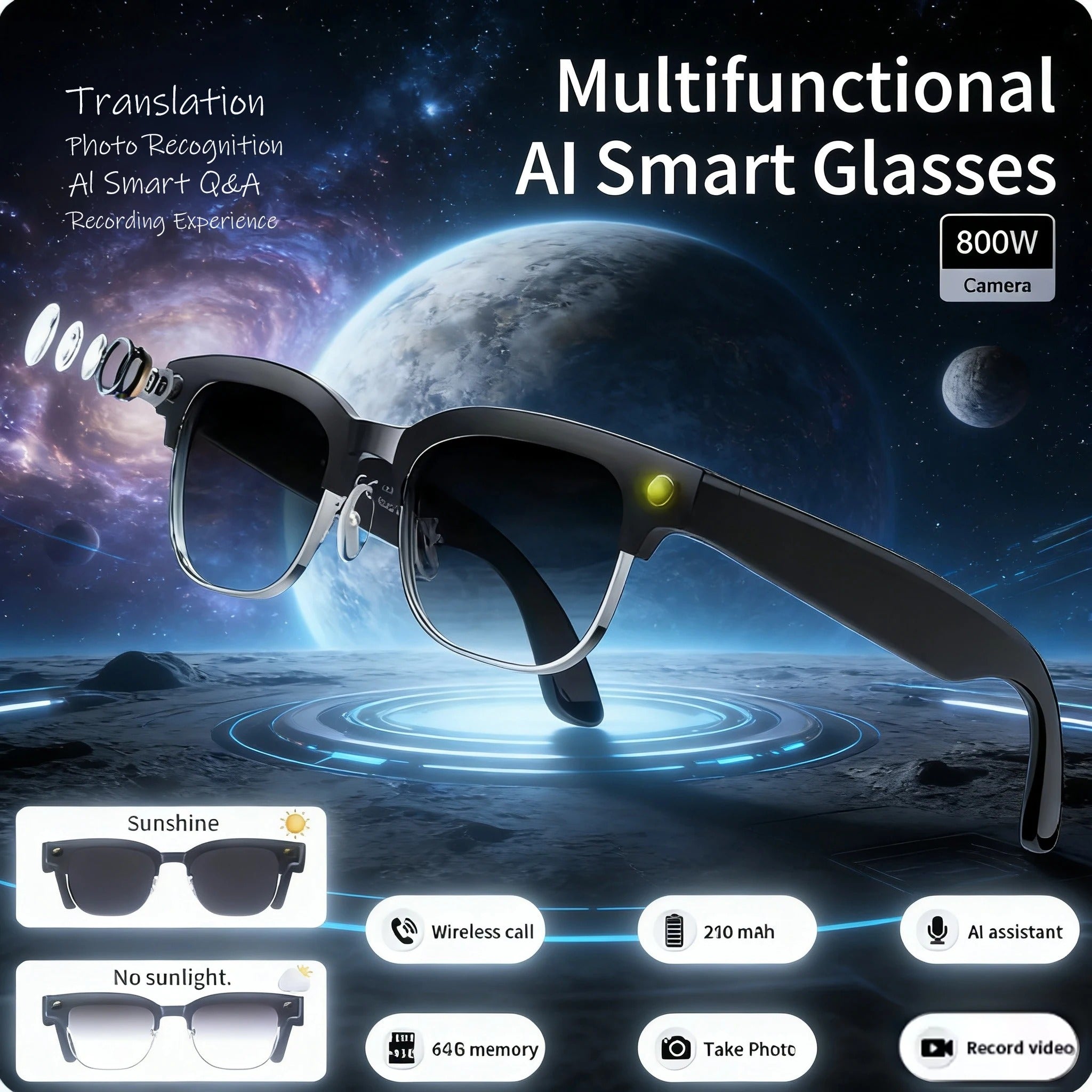 AI Smart Bluetooth Glasses