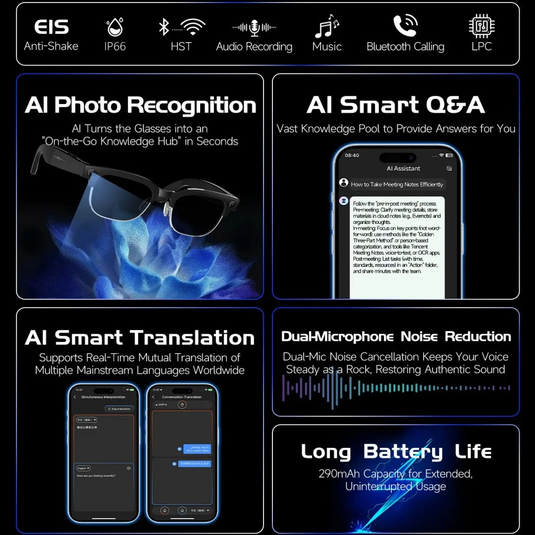 AI Smart Bluetooth Glasses