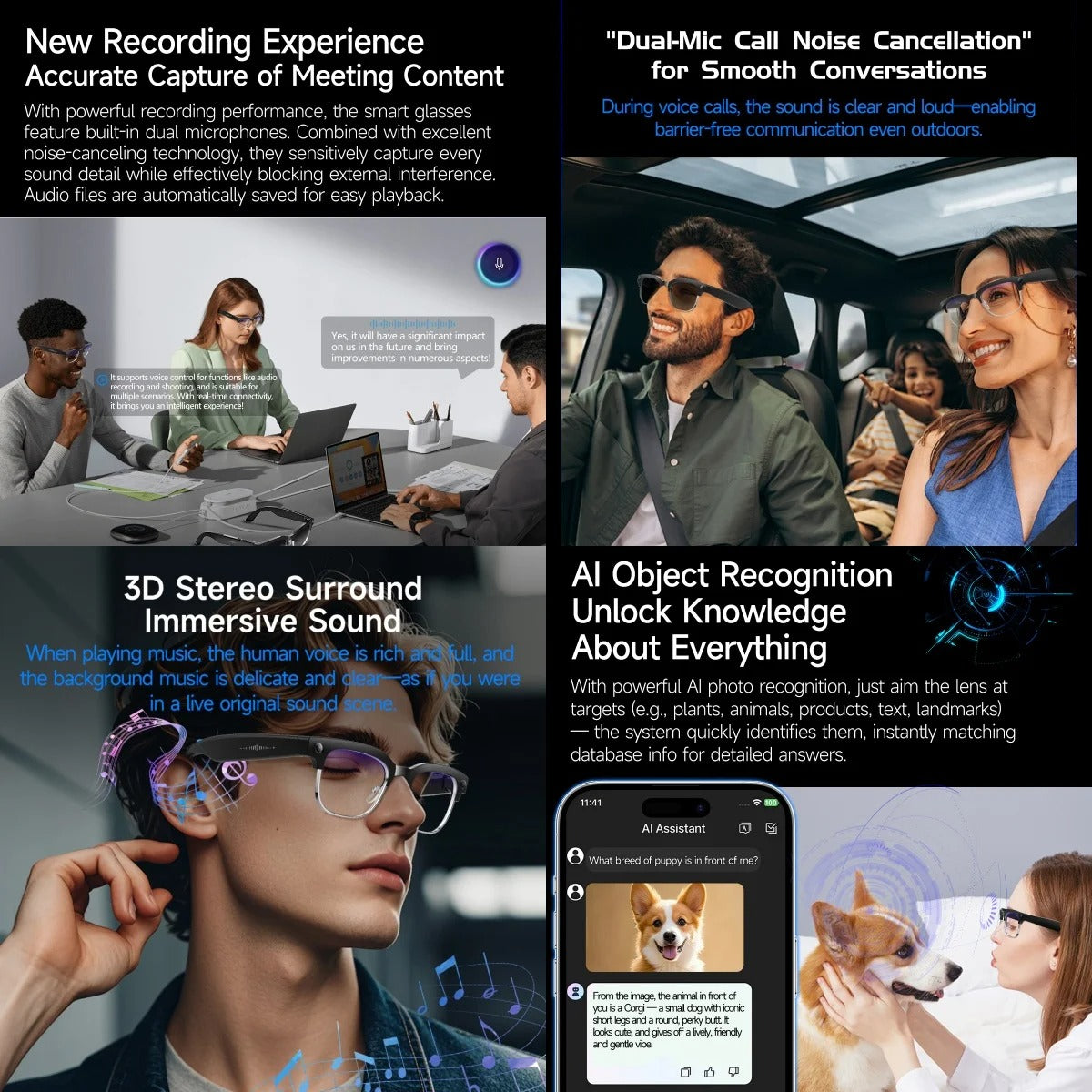AI Smart Bluetooth Glasses